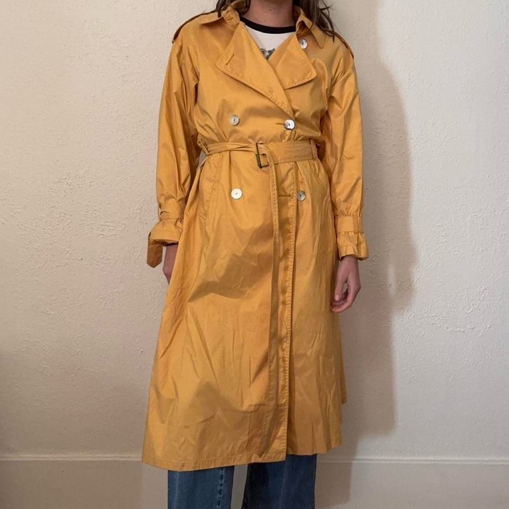 Vintage Bill Blass Yellow Raincoat / Trench Coat